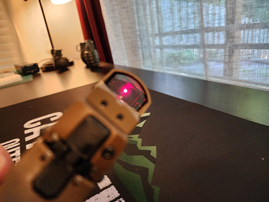 View down a red dot sight